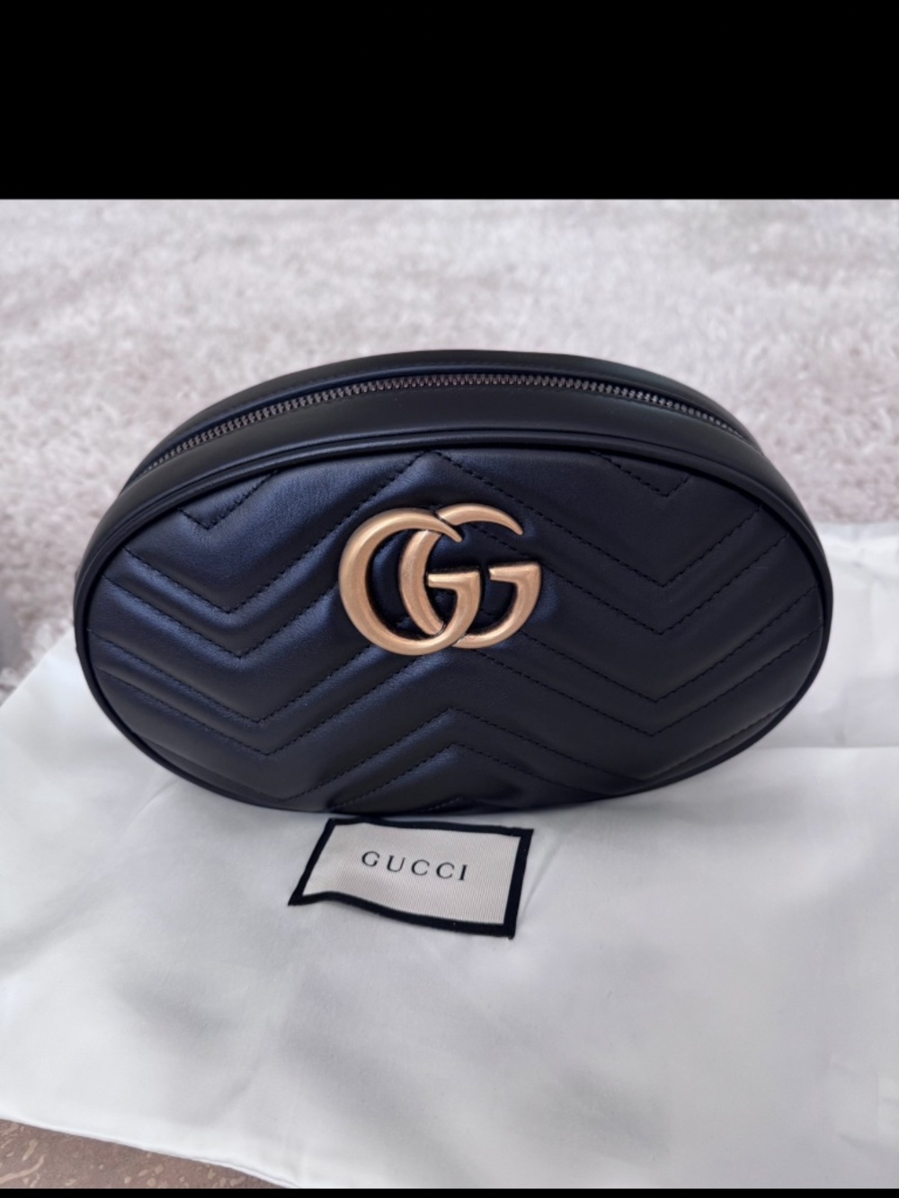 Gucci Marmont Matelassé Leather Belt Bag